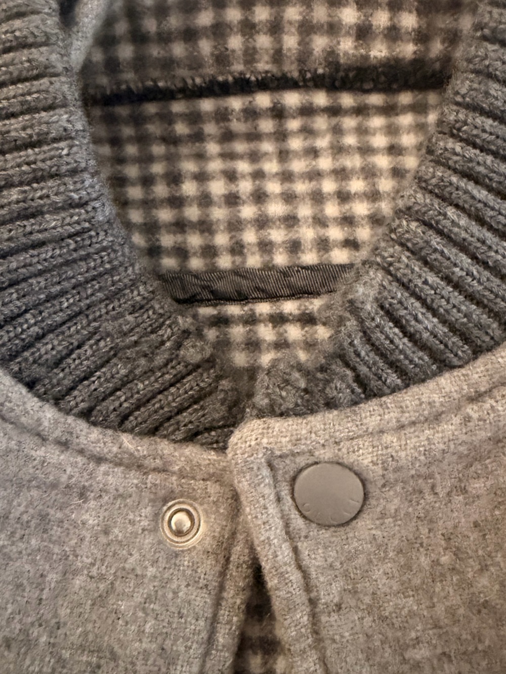 Gucci Baby Gray Wool Knit Sleeve Varsity Jacket 18/24M Made Italy - Picture 5 of 6
